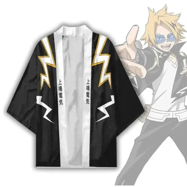 الرجال النساء الأطفال أنيمي طباعة تصميم كيمونو مريحة الرجعية فضفاضة الأعلى