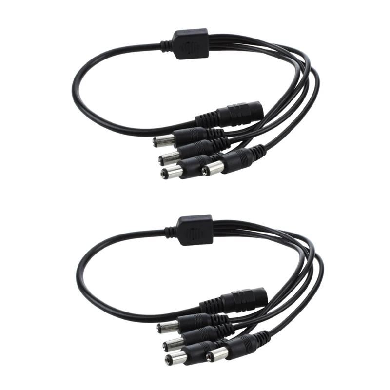 

2X 1 To 4 DC Power 4-Port Splitter Adapter Adaptor Cable CCTV Camera