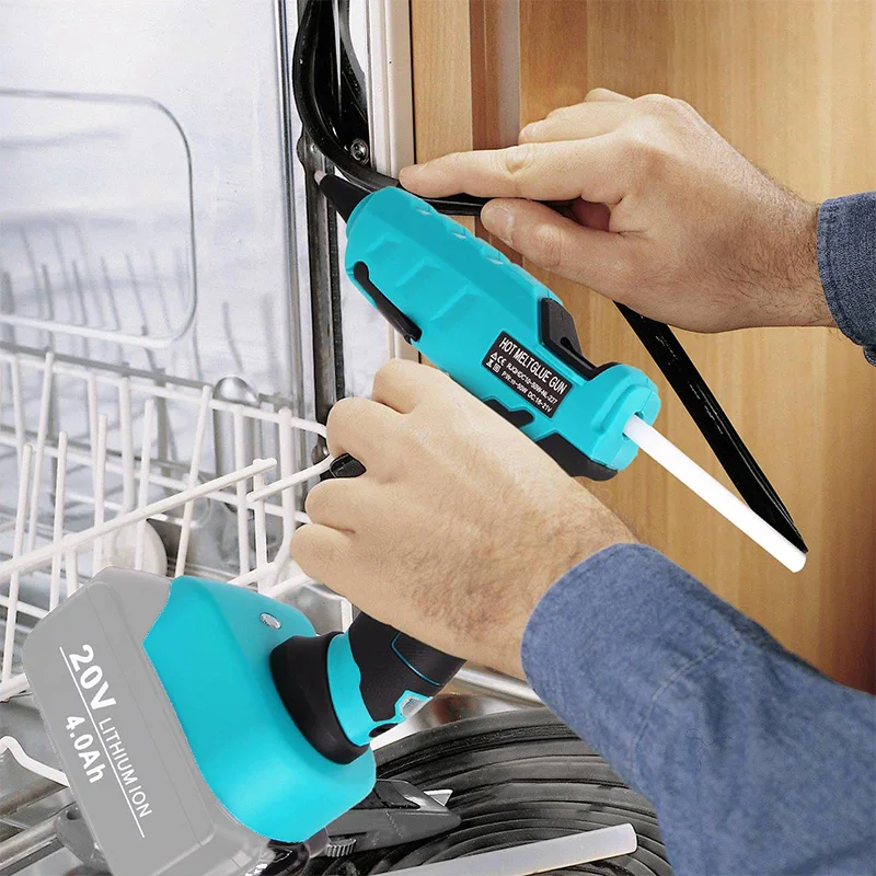 Imagem -02 - Cordless Hot Melt Glue Gun 18v Bateria com 30 Sticks Electric Faça Você Mesmo Ferramenta Compatível com Makita Dewalt Mais Black Mais Decker Mais Milwaukee