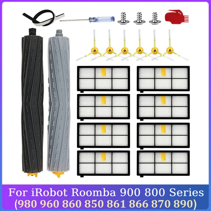 Ersetzen Sie das Kit für die irobot roomba 800 900 Serie 805 864 871 891 960 961 964 980 Vakuumfilter-Hauptseiten bürsten