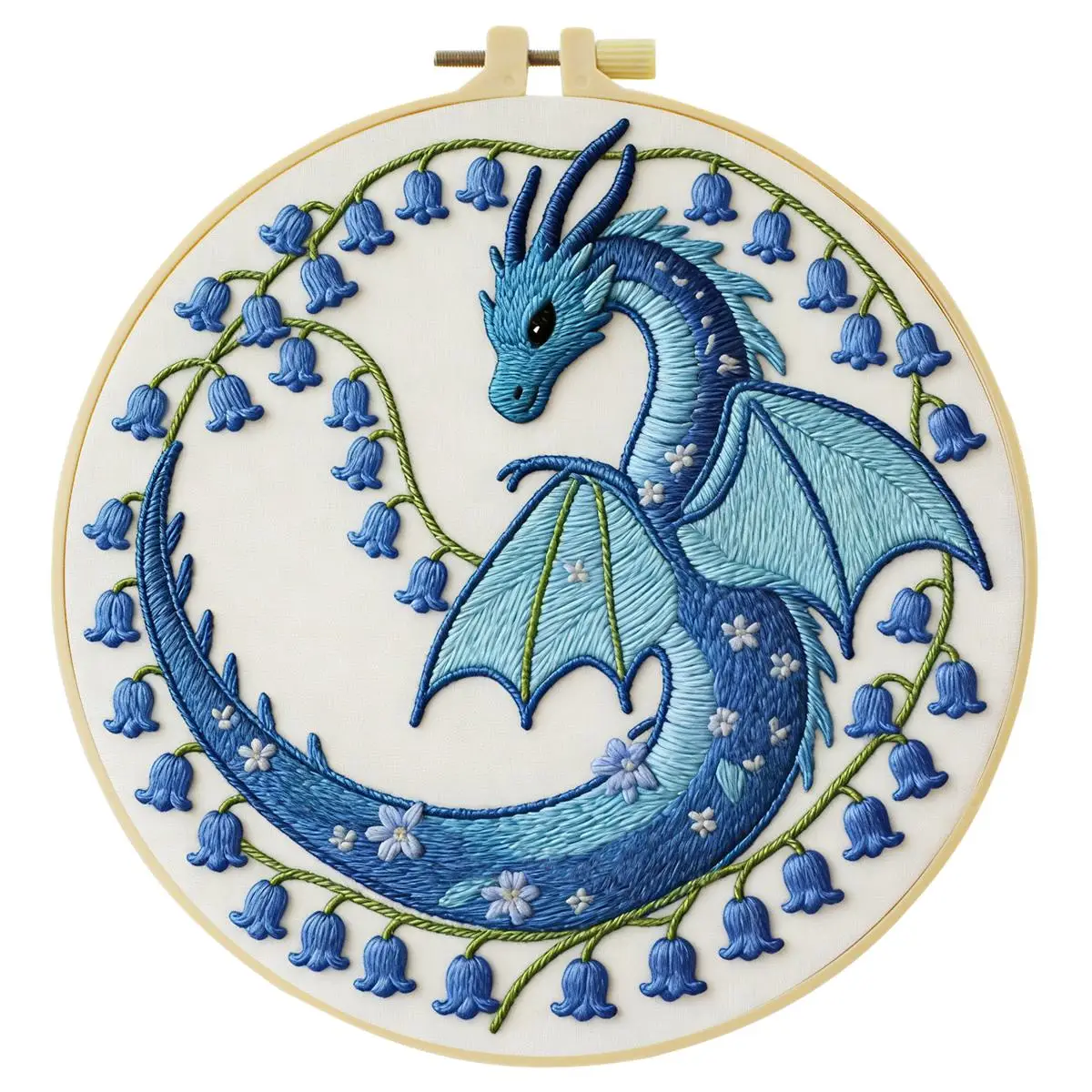 1 Stück 20X20CM/15X15CM 7,87/6,3 Zoll Das blaue Drachen-Stickerei-Starter-Kit DIY-Kit DIY-Stickerei-Set Handarbeiten Nadelkunst – Detail 2