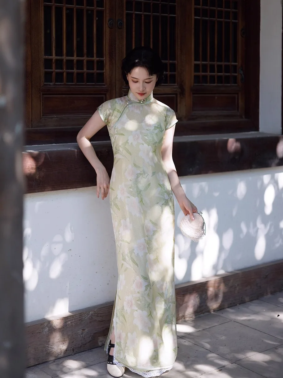 

Шелковое шифоновое вечернее платье Autumn Field Lily с одной пуговицей, однотонное, ручной работы, для стирки вручную, ограниченная серия.