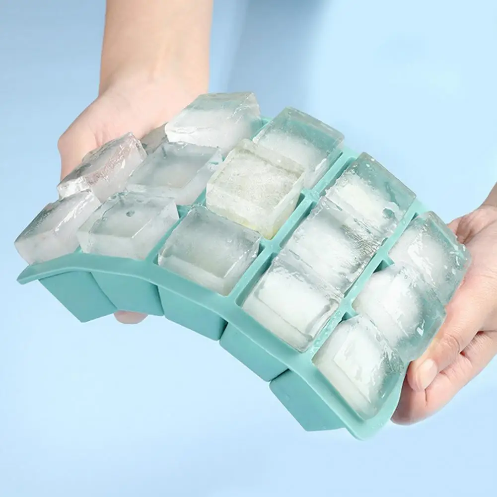 18.5*11.5cm Ice Cube Tray 15 Grids Silicone Ice Cube Mold Reusable Easy-Release Ice Making Mold Non-stick Candy Box For Home Bar