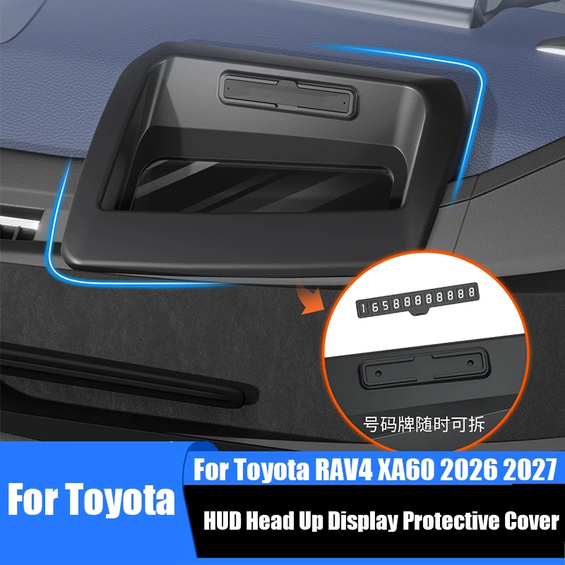 for Toyota RAV4 XA60 Wildlander 2026 2027 HUD Head up Display Protective Cover with Phone Number Plate