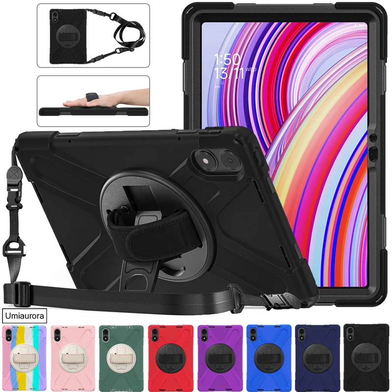 

For Xiaomi Redmi Pad2 11 inch SE 8.7 Pro 12.1 POCO Pad 12.1" Shockproof Rugged Tablet Case Hand Shoulder Strap Stand Cover Funda