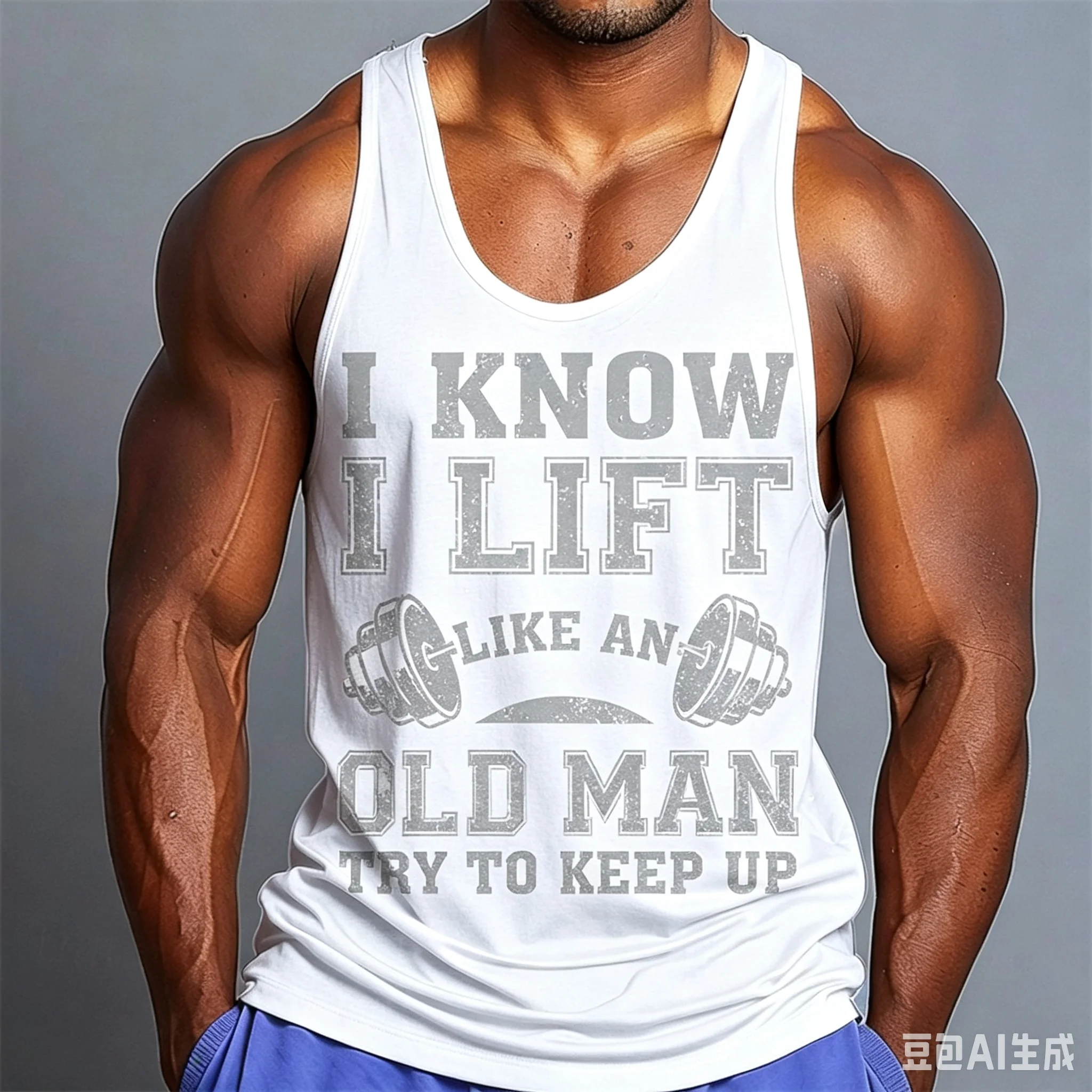 Men I Know I Lift Like An Old Man Graphic Tank Top, Sleeveless Gym Workout Muscle Vest, Casual Fitness Sports Tank Shirt