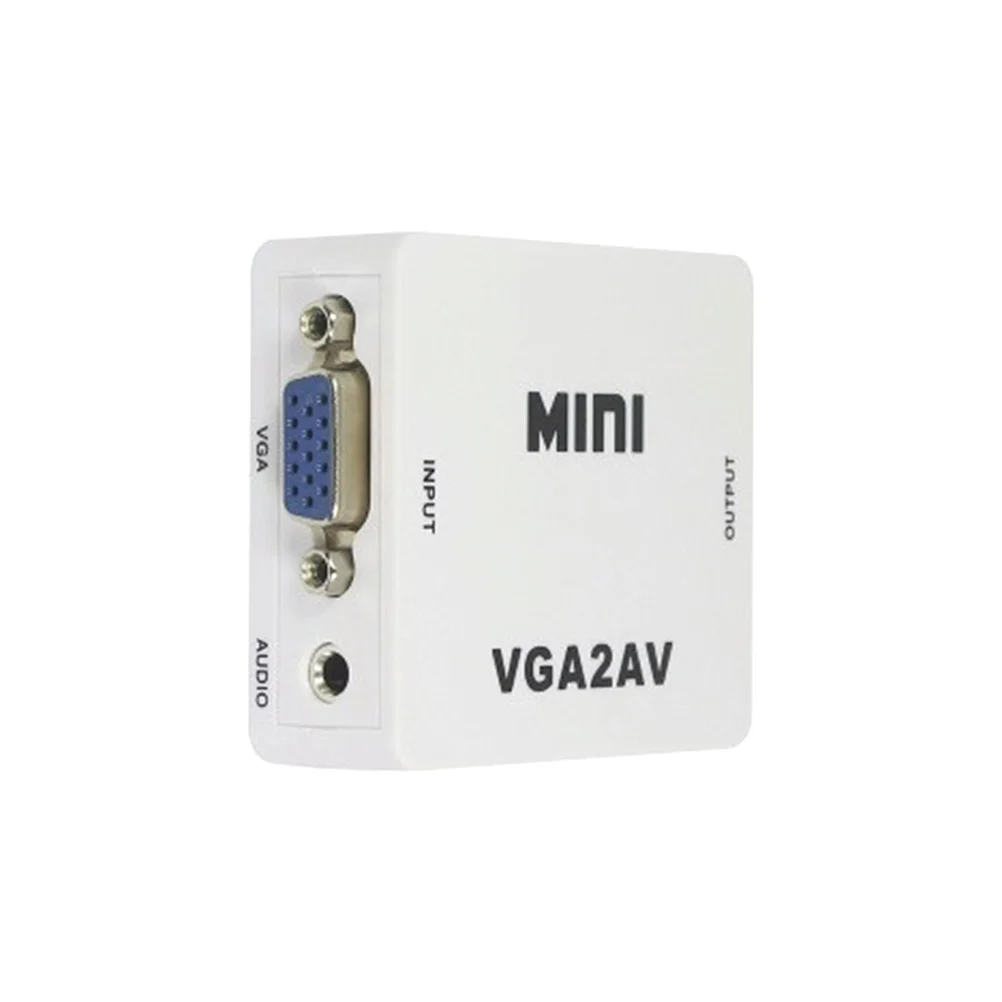 

Mini Vga to Av Rca Converter 1080P Pc to Adapter Supports Ntsc Pal High Resolution Video Audio Conversion for