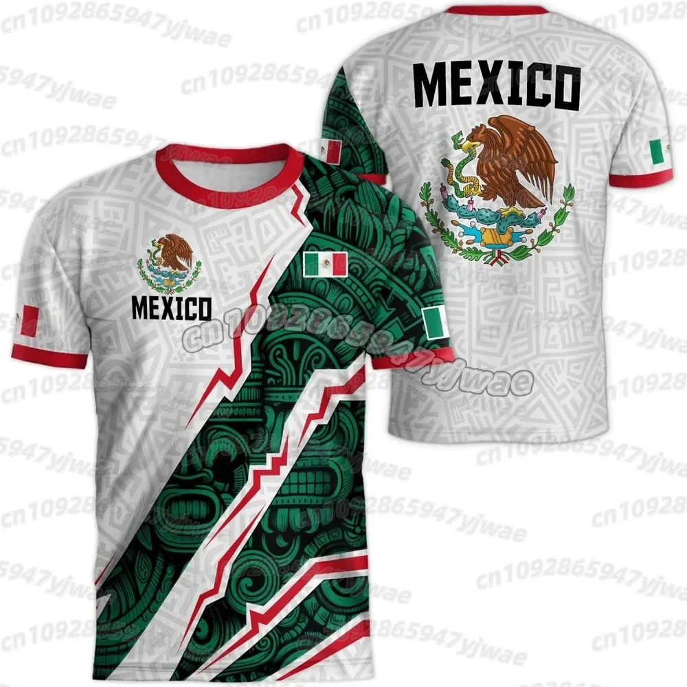 2026 Mexiko Nationalflaggen-Print Herren Damen Kurzarm T-Shirt 3D-Druck Tees Outdoor Fußballtrikot Sport Freizeit Herren Oberteile – Detail 16