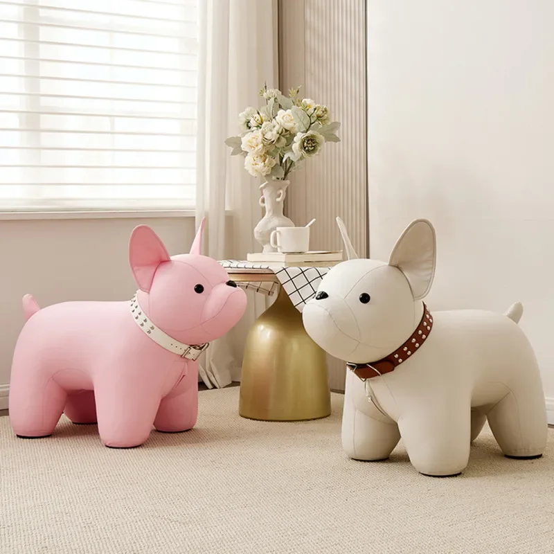 Chic Modern Puppy-Shaped Porch Shoe Bench Simple Animal Chair Elegant Living Room Accent Ideal Children's Present