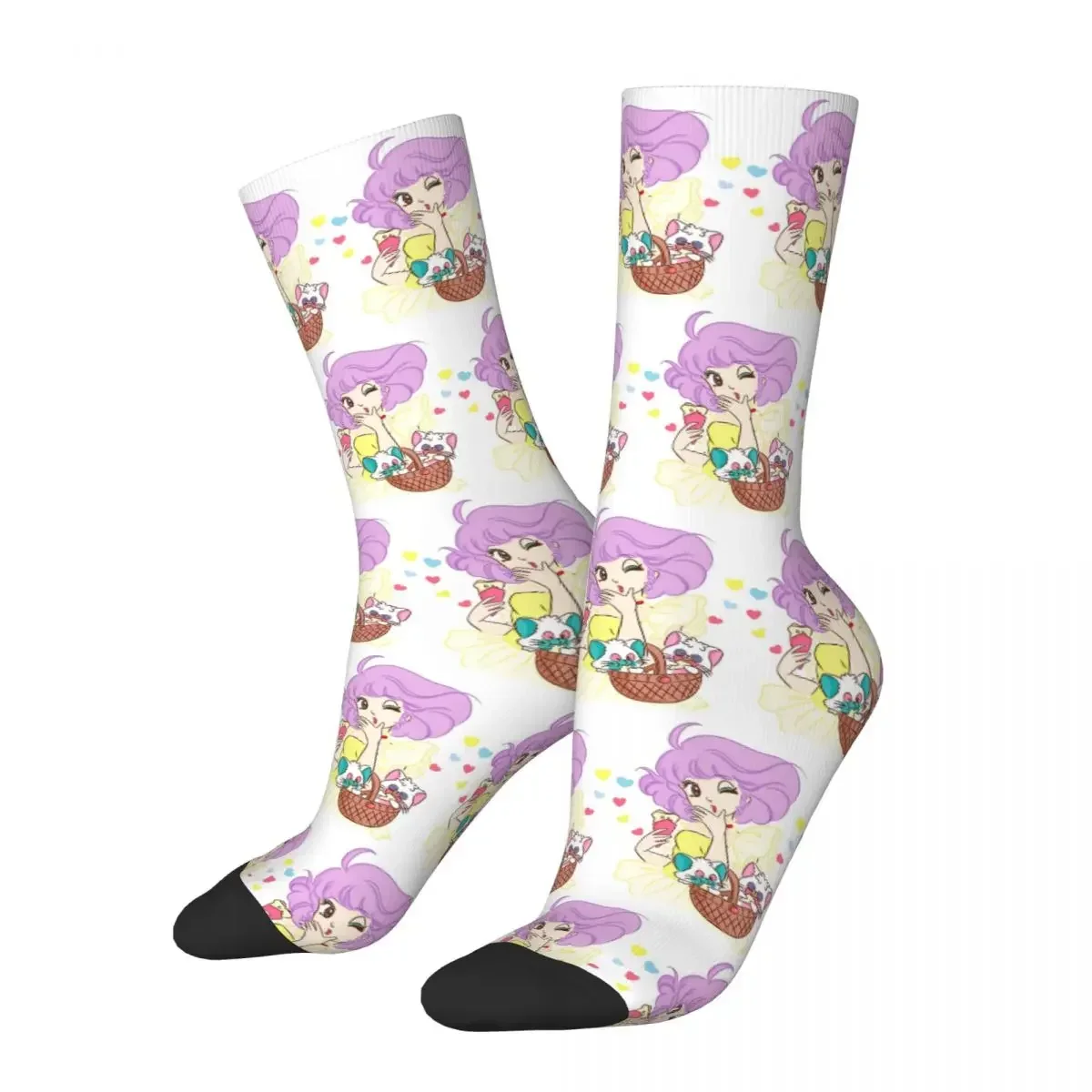 Shojo Idol Creamy Mami Socks Harajuku Sweat Absorbing Stockings All Season Long Socks Accessories for Unisex Christmas Gifts