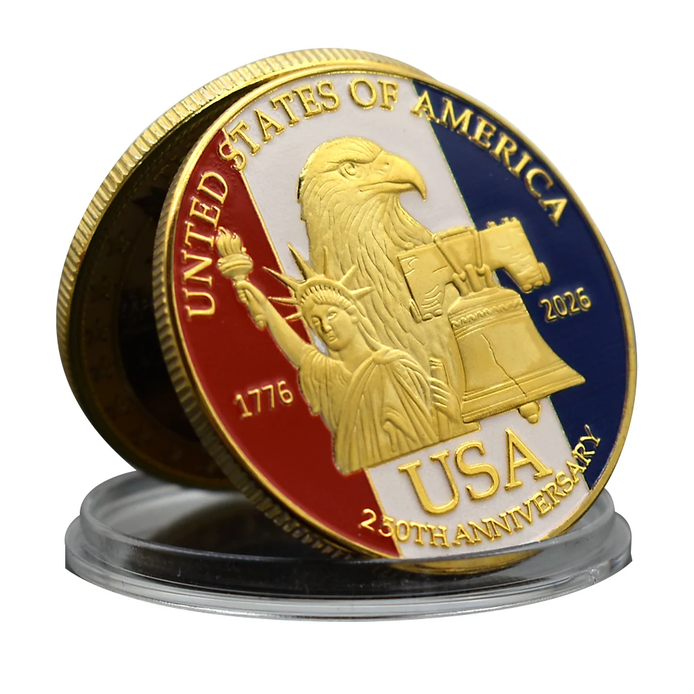 الولايات المتحدة 1776-2026 الولايات المتحدة الأمريكية 250th الذكرى التذكارية عملة الحرية جرس تمثال الحرية مشاة البحرية الاستقلال هدية تذكارية
