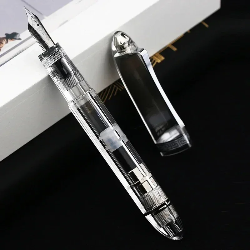 new-limited-color-majohn-v60-transparent-triangular-piston-resin-fountain-pen-writing-pen-school-business-gifts-supplies-station