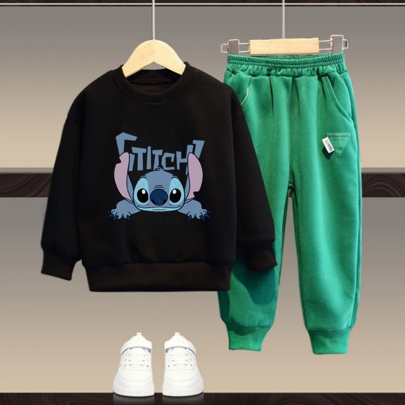 

Осенний комплект одежды Disney для маленьких мальчиков, детские толстовки с принтом для девочек, пуловер, топ и штаны, костюм из 2 предметов, детская одежда