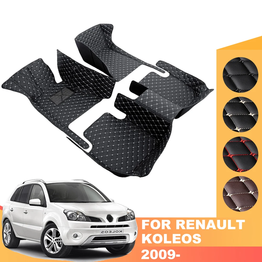 Custom Leather Car Floor Mats Carpet Cover For Renault Scenic 2011-2019 Koleos 2009-2021 Laguna Megane 2008-2020 CC Latitude