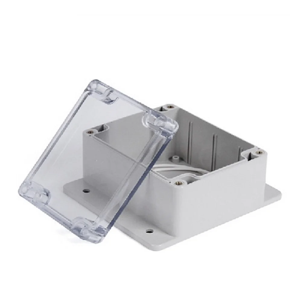 Mounting Ears Plastic Junction Box IP65 Rated with Clear Transparent PC Cover 100x68x50 mm Suitable for Outdoor Use