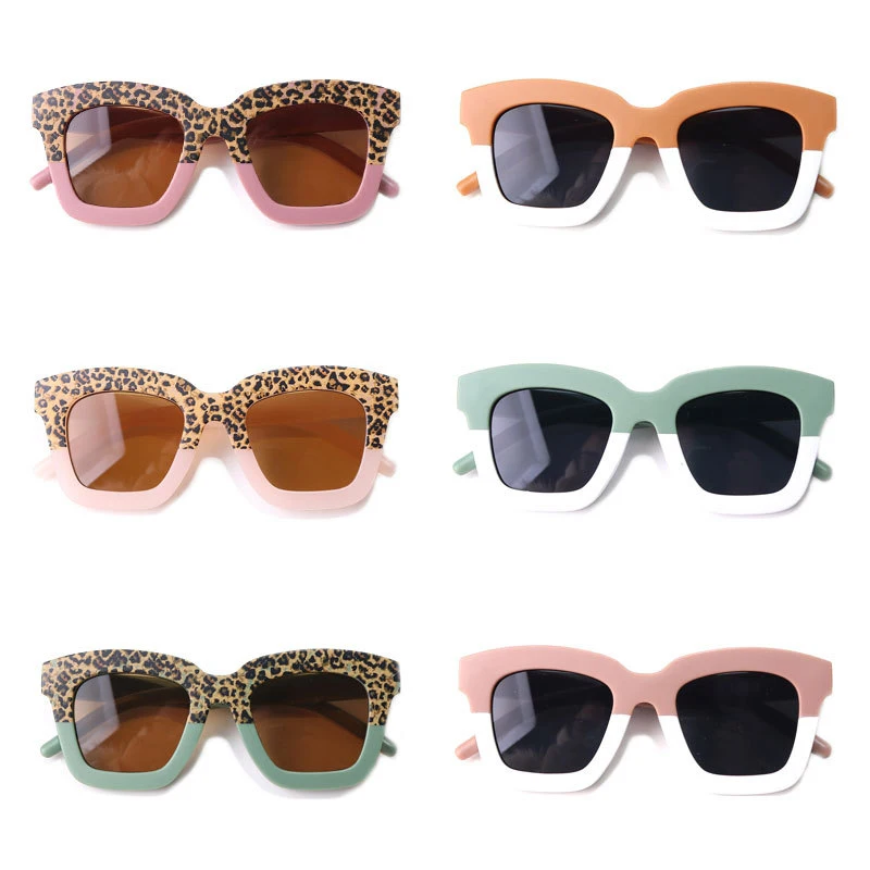 

Children Fashion Vintage Leopard Double Color Sunglasses Girl Outdoor Sun Protection Sunglasses Kid Eye Protection Glasses UV400