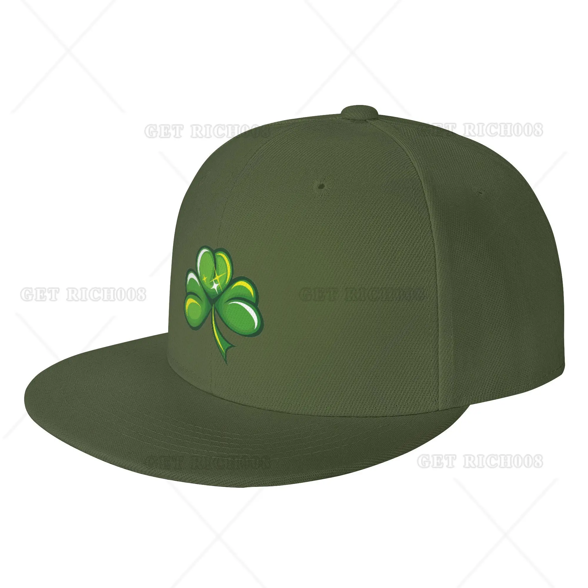 3D Cartoon Clover St.patrick Day Hiphop Baseball Cap Trucker Hat Flat Visor Casual Four Seasons Adult Polyester One Size Unisex