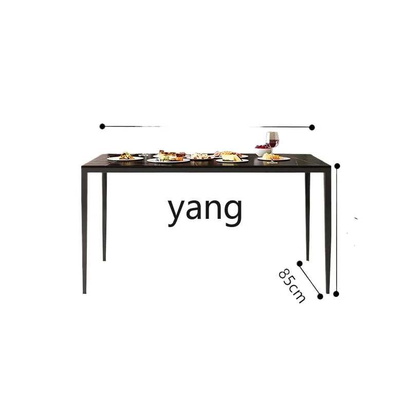

LMM rectangular dining table small apartment household one table four chairs induction cooker warm vegetables integrated
