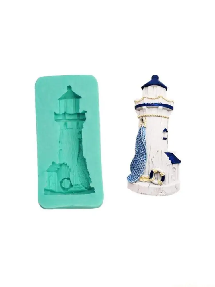 QX2E Silicone Chocolate Molds Lighthouse Silicone Candy Molds Cake Decorations