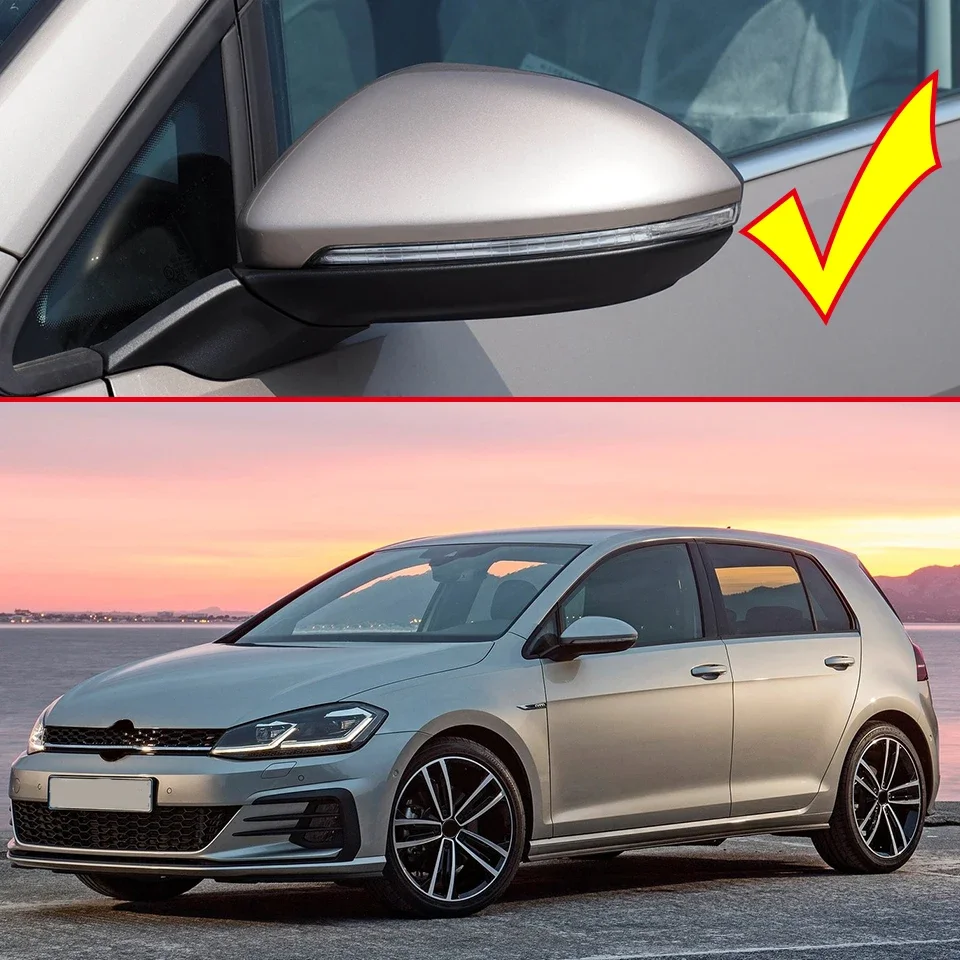 Auto Parts 2Pcs Rearview Mirror Cover Lid Housing Cap Shell For Volkswagen VW Golf MK7 7.5 2014 2015 2016 2017 2018 2019 2020