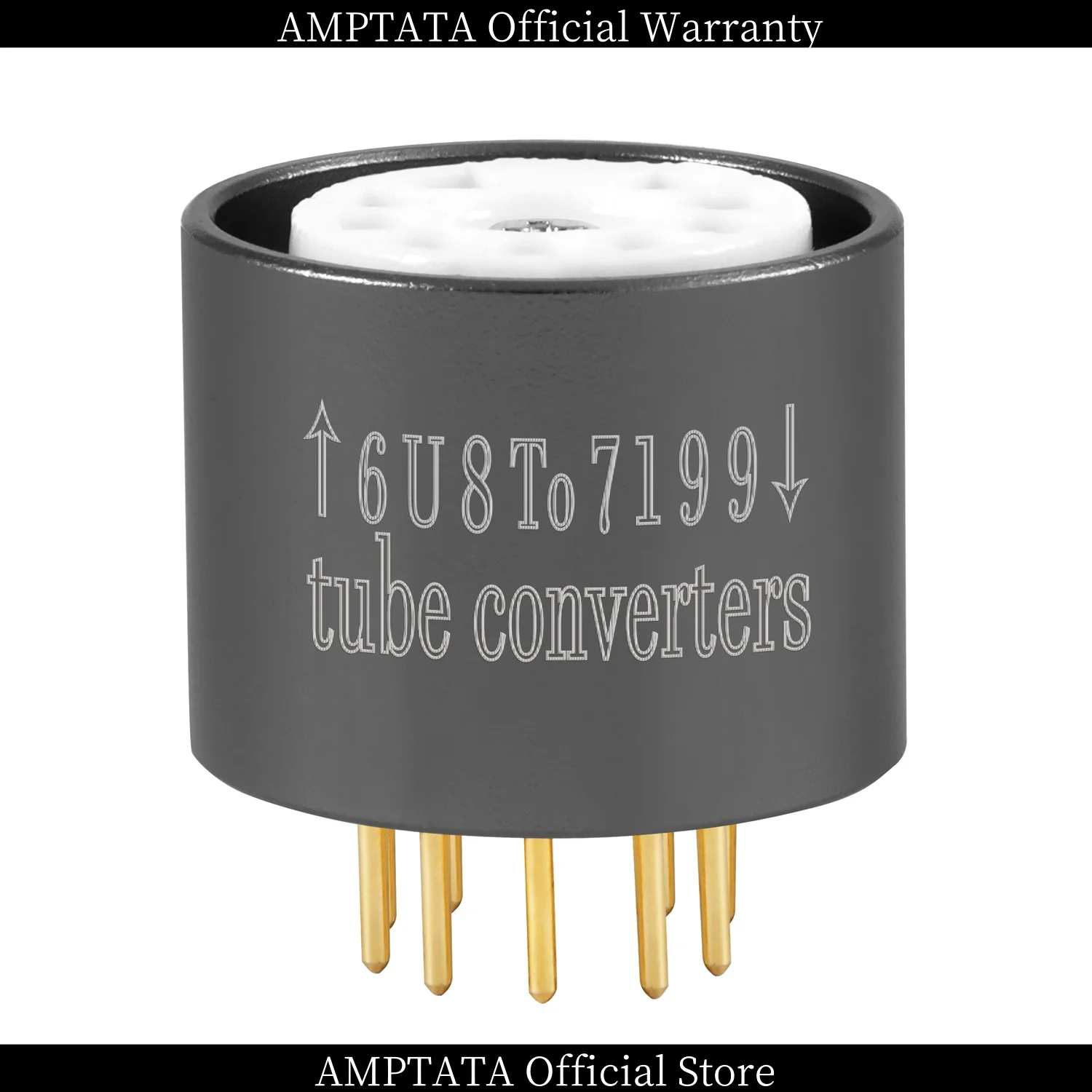 AMPTATA / 6U8 6GH8 ECF82 إلى 7199 / محول مقبس محول أنبوب الفراغ / مطلي بالذهب عيار 24 قيراط