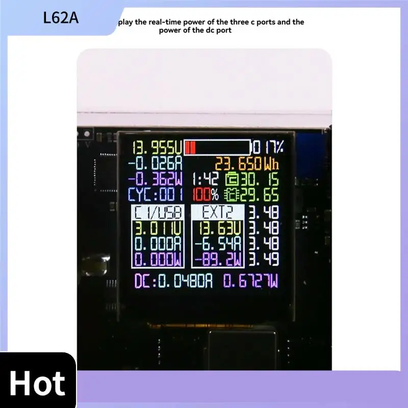 

L62A 340W 8Cell 1.54Inch IPS Color Screen Power Bank Case Fast Charging DC UPS LED For Phone Laptop