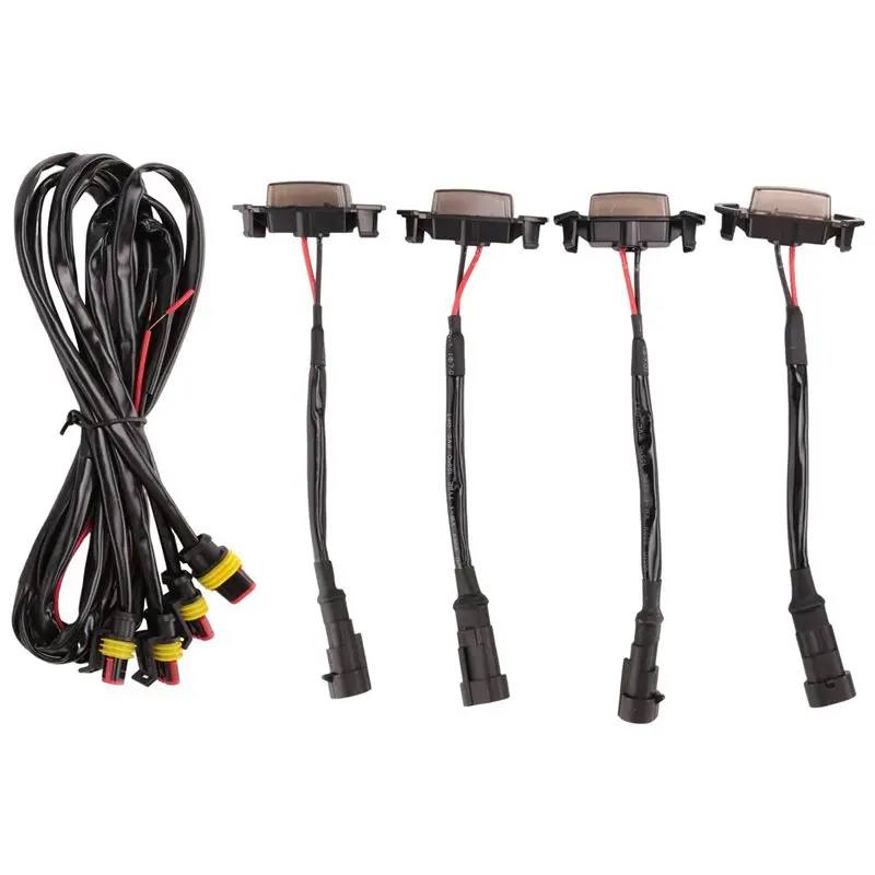 

Улучшенные 12В светодиодные дневные ходовые огни с расширенным световым полем для решетки радиатора Tacuma, малый желтый свет, один в четыре, черный корпус, желтый свет