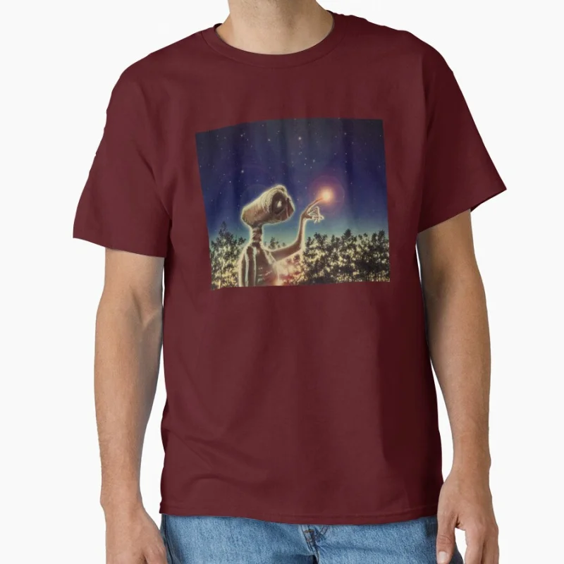 إي.ت. تي شيرت The Extra Terrestrial (1982) فيلم ريترو 80s الغريبة الخيال العلمي هدية تي شيرت كبير الحجم ملابس مطبوعة جرافيك #5