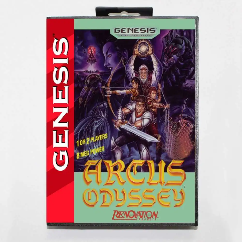 

Arcus Odyssey MD Game Card with Custom US Box for 16 Bit Sega Megadrive Genesis Console
