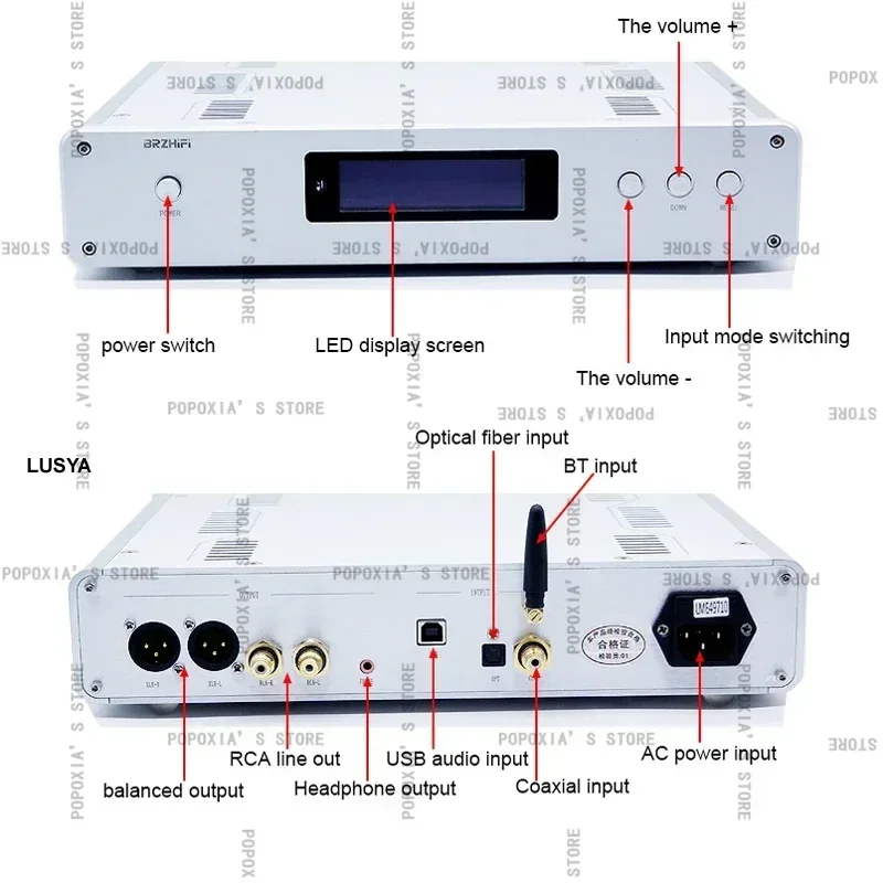 DC300 Dual Core ES9038PRO ES9039PRO 5.0 seimbang HiFi Audio DSD DAC dekoder Amanero USB pengendali jarak jauh