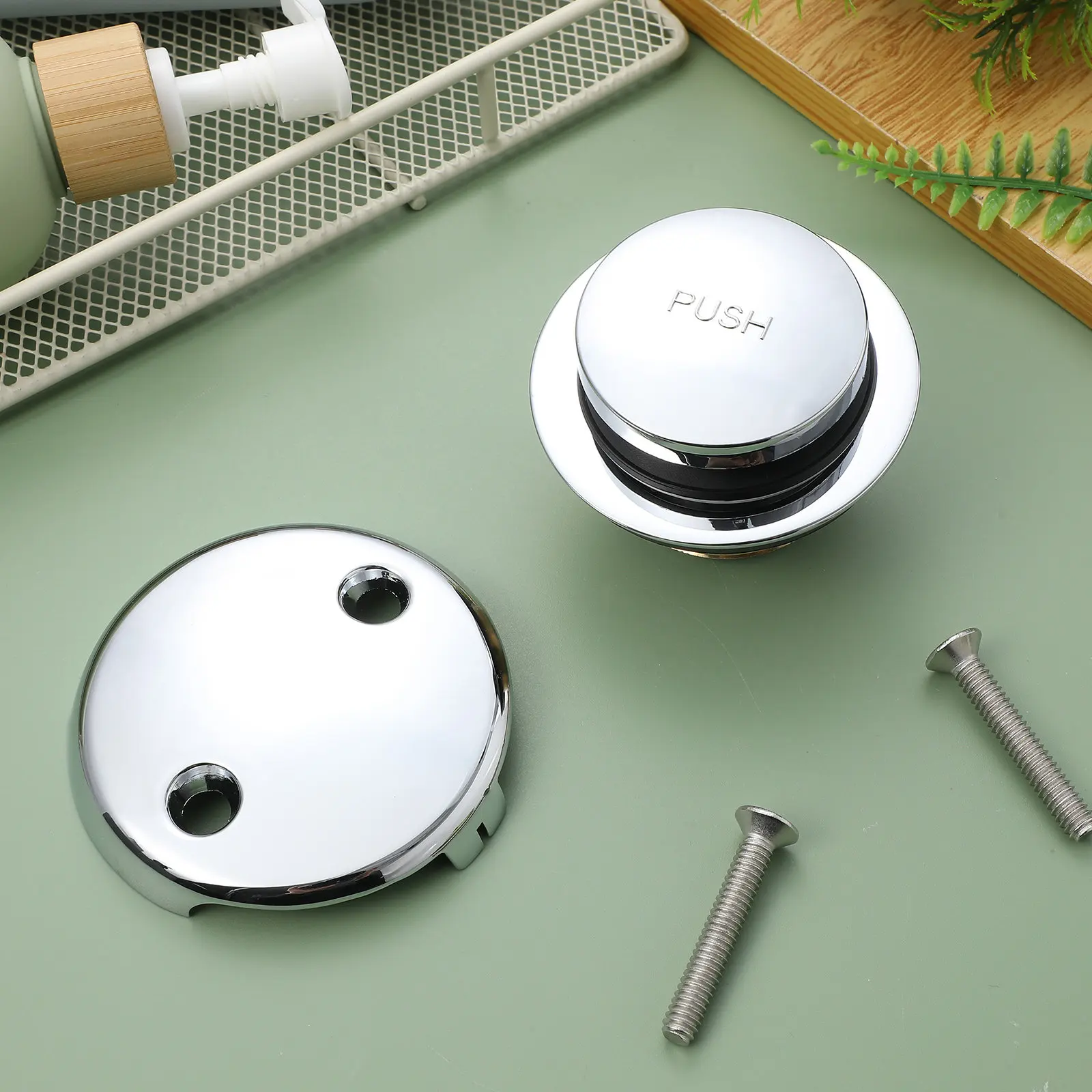 

1Set Bathtub Drain Kit Universal Fit Tub Stopper for Standard Bathtubs Strong Metal Construction Leak Proof Drain Plug Bathroom