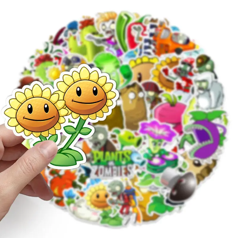 60 Non-repetitive Game Plants Vs. Zombies Series Stickers Mobile Phone Laptop Suitcase Decoration Stickers