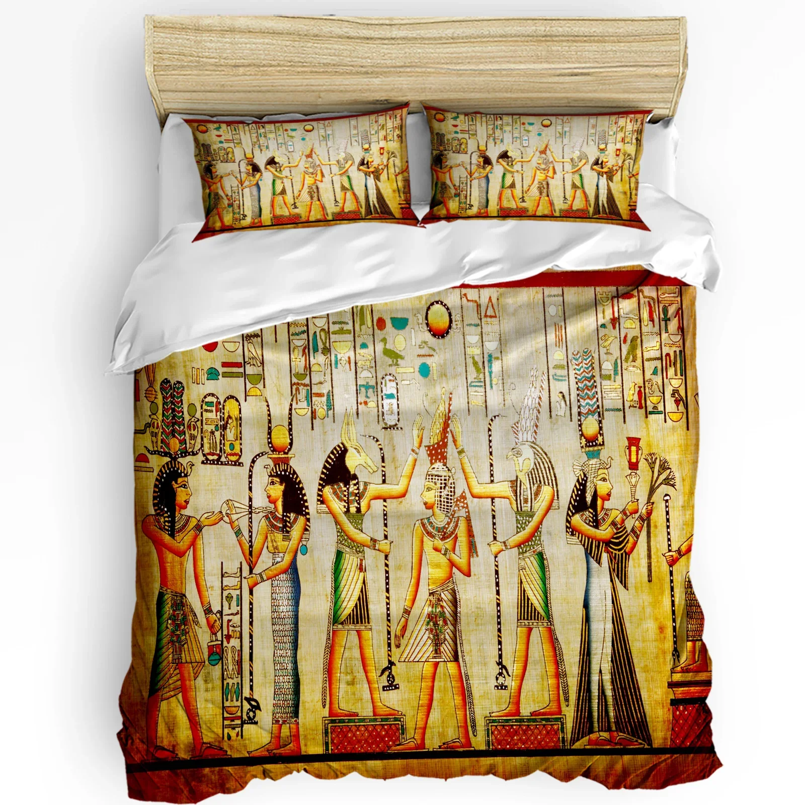 

Egyptian Culture Retro Style Printed Comfort Duvet Cover Pillow Case Home Textile Quilt Cover Boy Kid Teen Girl 3pcs Bedding Set