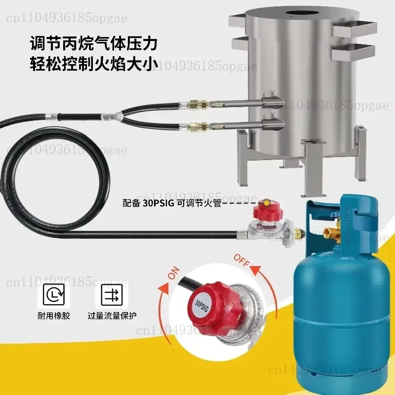 40Kg bracket furnace, gold melting furnace, medium-sized, connected to gas, made of stainless steel, accelerated copper and