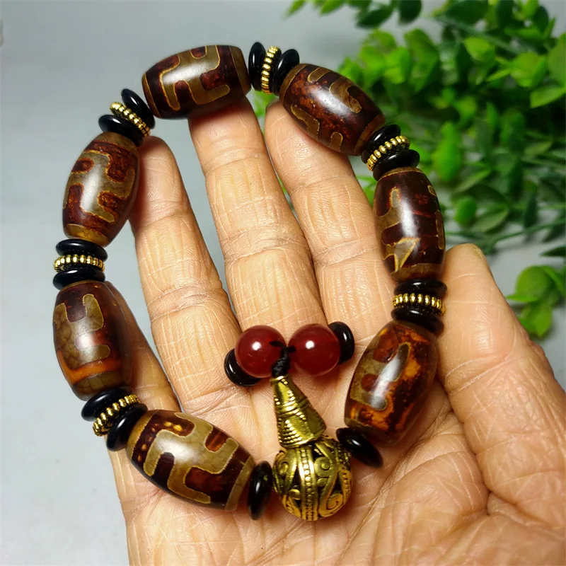 سوار اليشم على الطراز التبتي ، 10 آلاف حبة ، عقيق عتيق ، ممر طريق ، مجوهرات العقيق #4