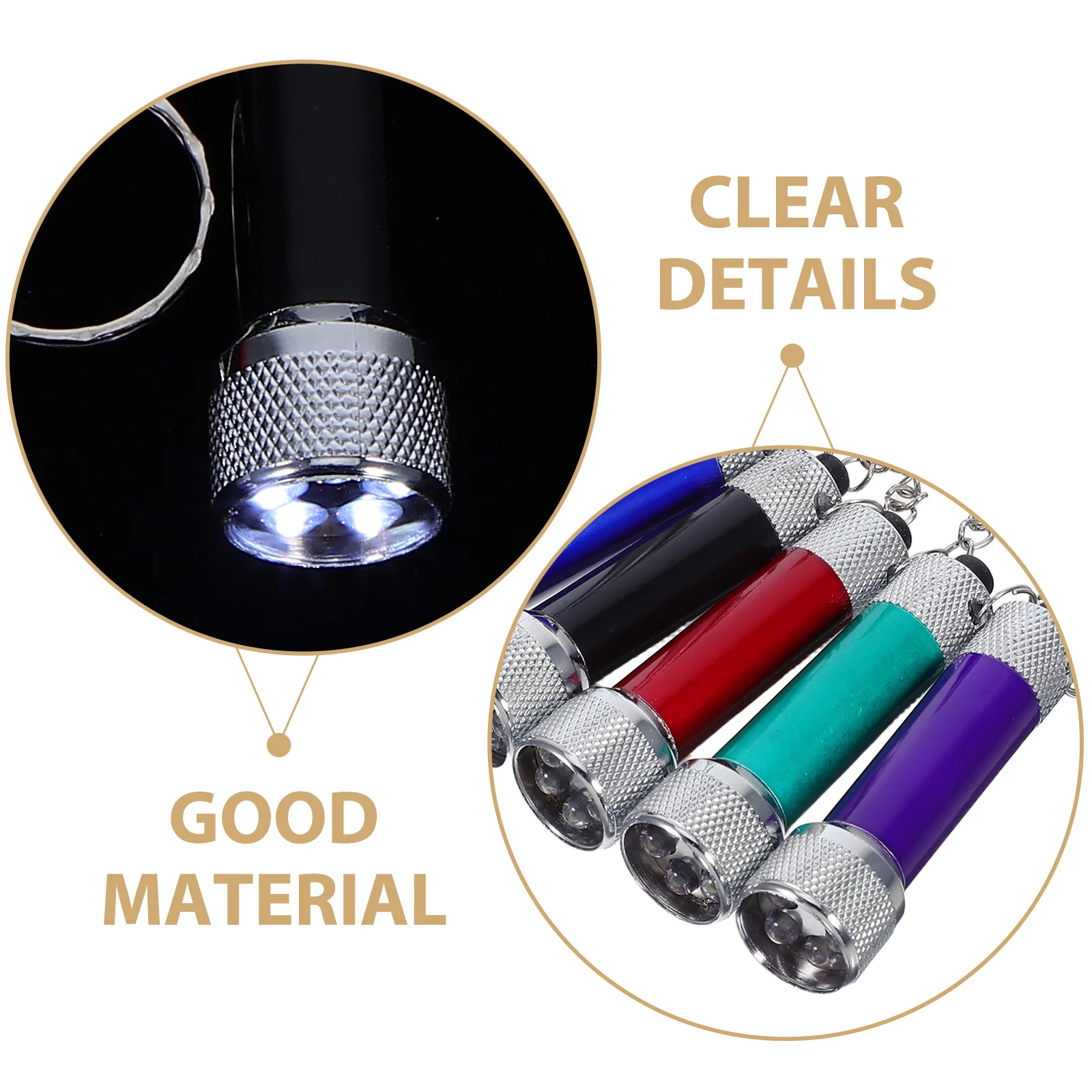 8 Pcs Keychain Flashlight LED Mini Portable with Hook Camping Car for
