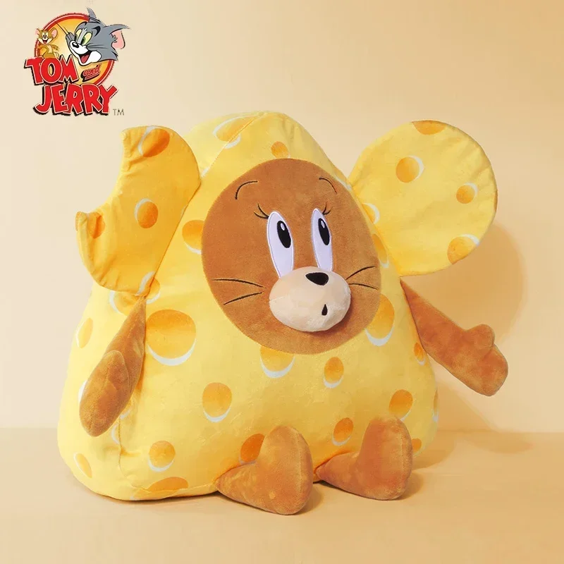 38 cm Tom e Jerry carino formaggio peluche bambola sonno divano cuscino morbido e confortevole peluche giocattolo e portachiavi Jerry formaggio da 10 cm