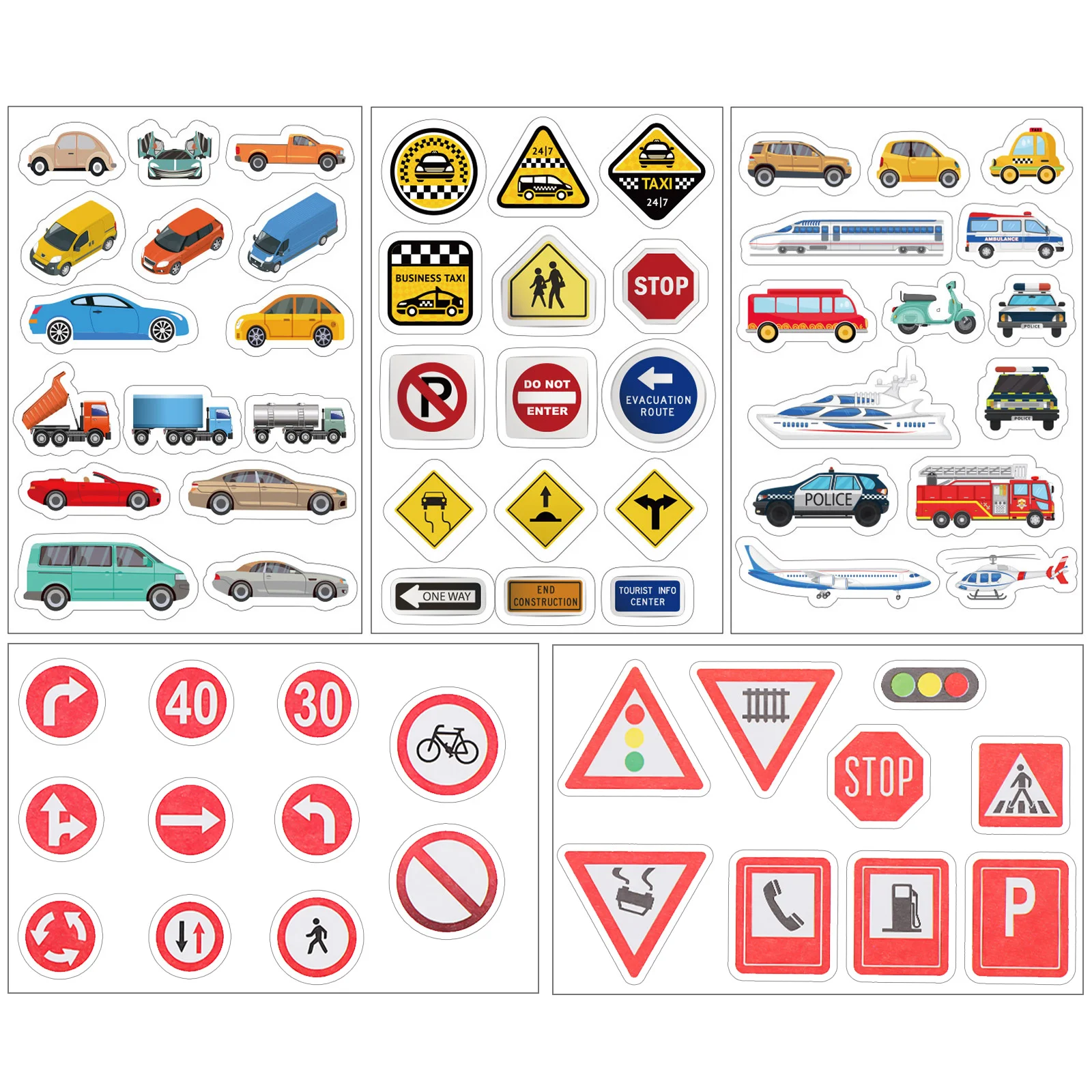 Japanese Paper Road Marking Highway Tape Cars Stickers DIY Traffic Sign Decor Airplane Railway Signs Transportation Child Nail