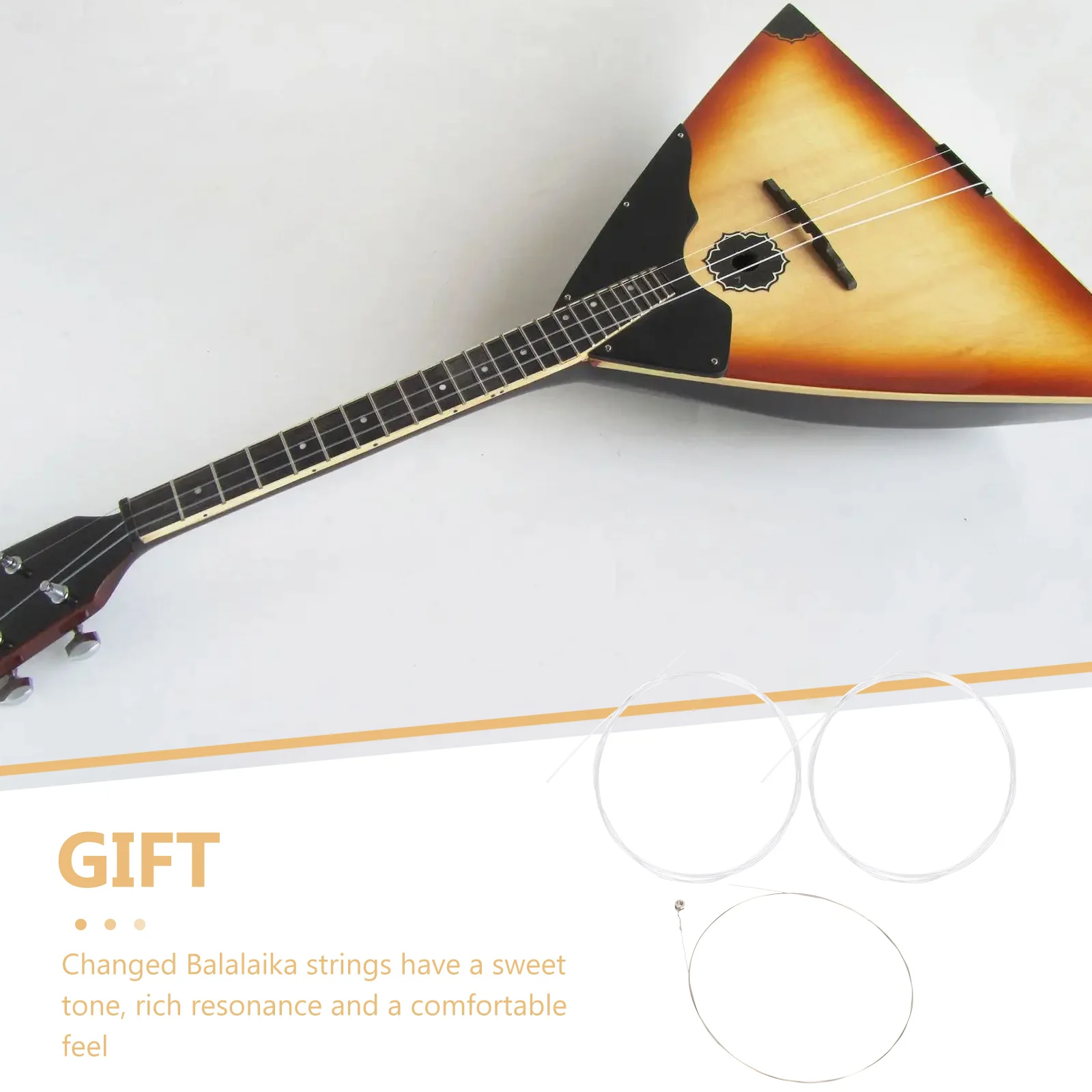 3 Pcs Balalica String Balalaika Instrument Accessories Parts Durable Sturdy Music Wire Component