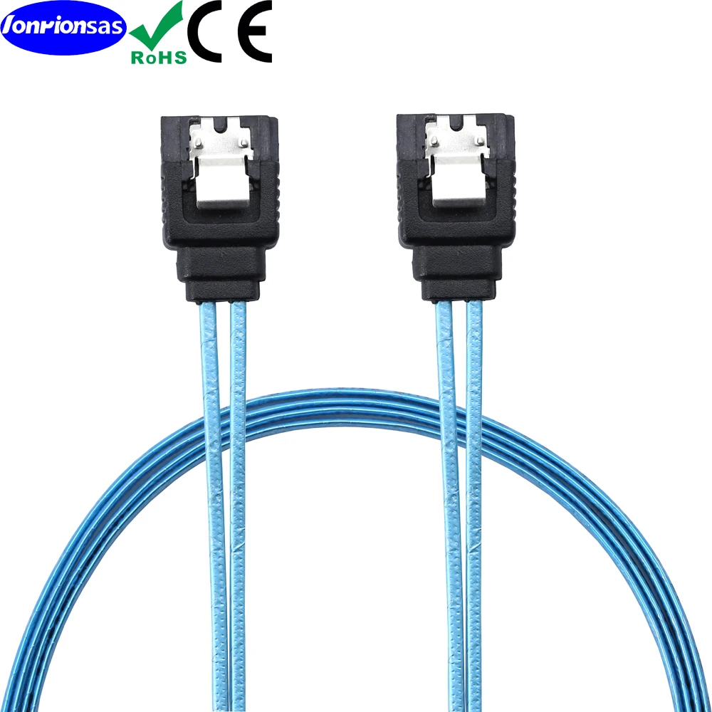 SATA Cable III SATA to SATA III Straight 12Gbps HDD SDD Data Cable with Locking Latch Compatible for SATA HDD, SSD, CD Driver