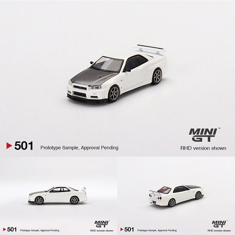 

MINIGT 1:64 Skyline GTR R34 V-Spec II N1 White Diecast Diorama Car Model 501 In Stock