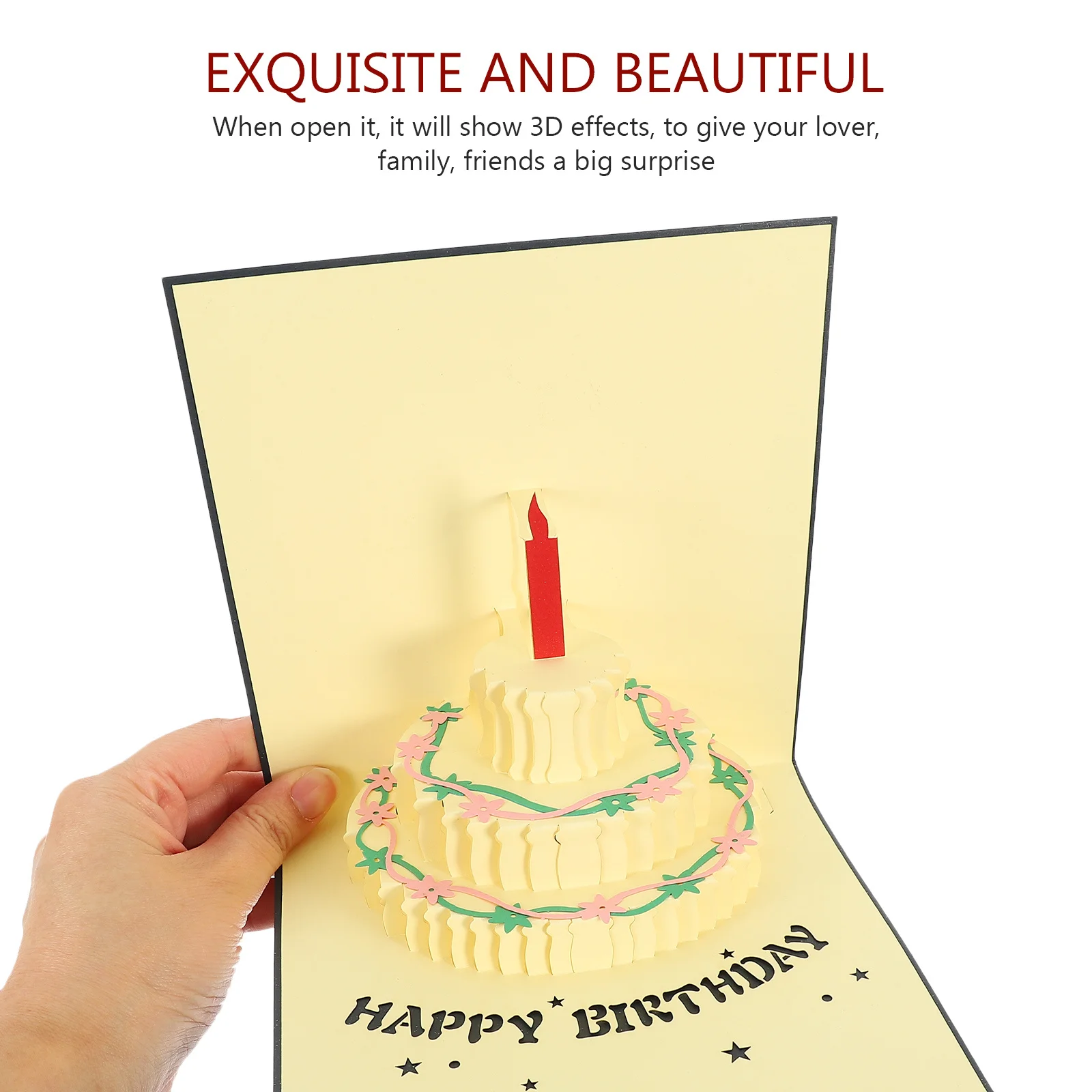 Musical Birthday Light Up Greeting Glowing Paper Blessing Card For Party Birthday Paper Blessing Card Supplies Gift