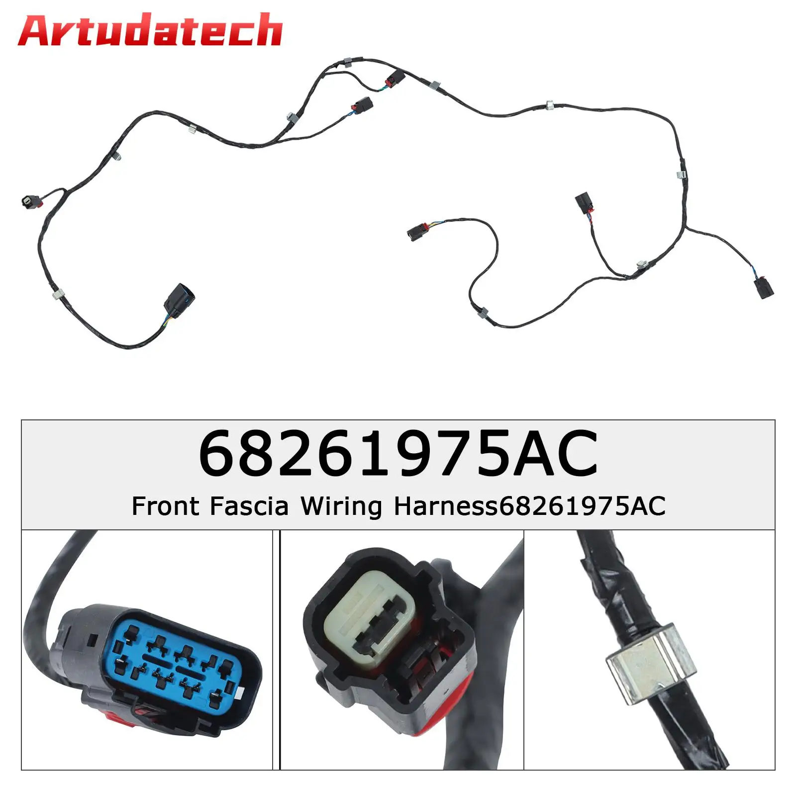 

Artudatech Front Fascia Wiring Harness for Jeep Grand Cherokee 2016-2019 68261975AC 2018 2017