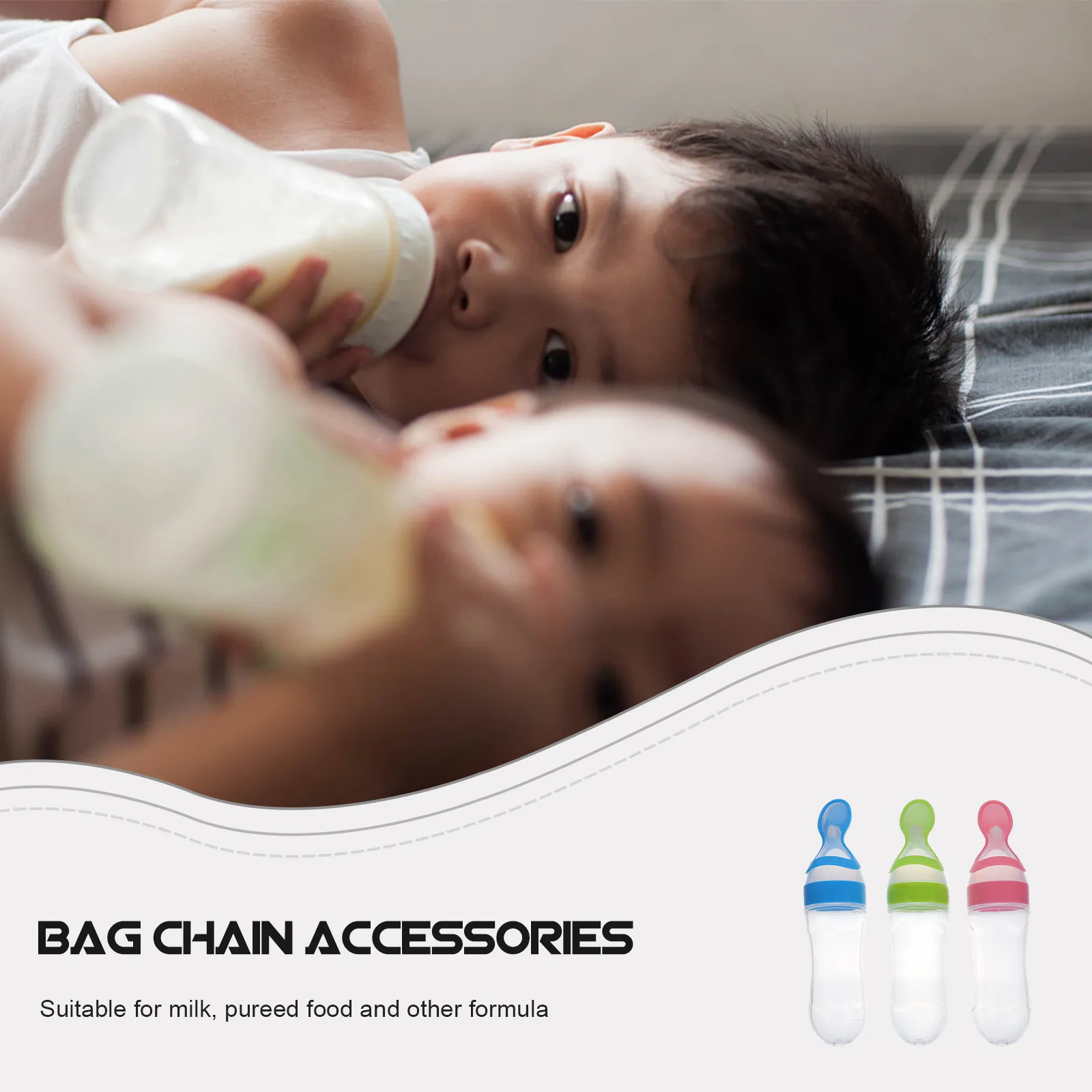 3Pcs Silicone Rice Paste Bottle Baby Feeding Tool One-Hand Squeeze Infant Cereal Feeder Pureed Food Supplement Bottle Baby