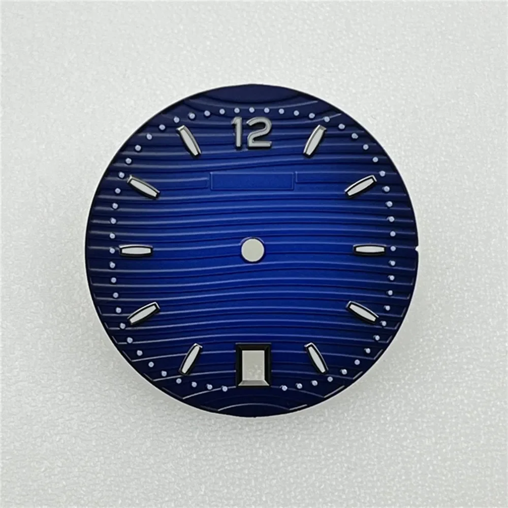 

New 30.5mm Watch Dial Blue Luminous for NH35 Movement Date at 6 O'Clock Replacement Dials Fit for Diving Watches Modified Part