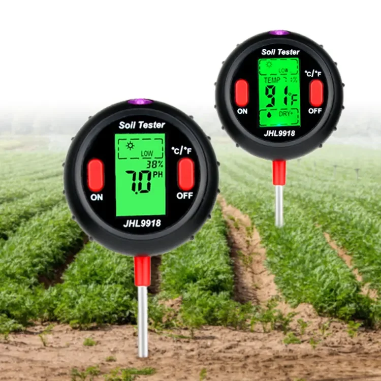 2 SZT. 5 w 1 Miernik wilgotności, światła słonecznego, temperatury i pH do testowania roślin ogrodowych i trawników, konfigurowalny OEM tester pH gleby