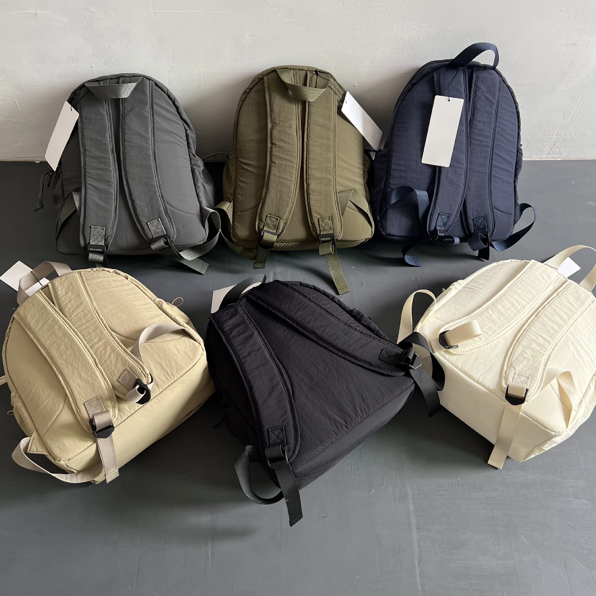 Large Capacity Backpack for College Student, Nylon, Lightweight, Casual, Academic, Solid Color