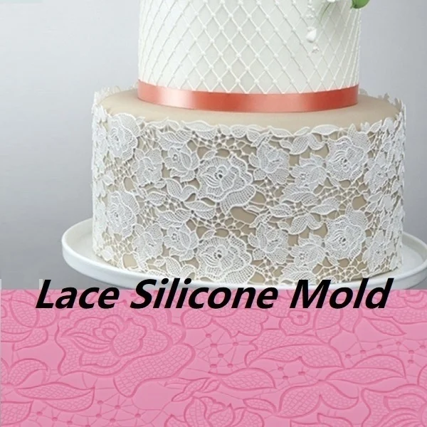 

Rose Silicone Mold Lace Mat Fondant Mould Cake Decorating Tool Chocolate Gumpastes Kitchen Accessories Molds for Baking