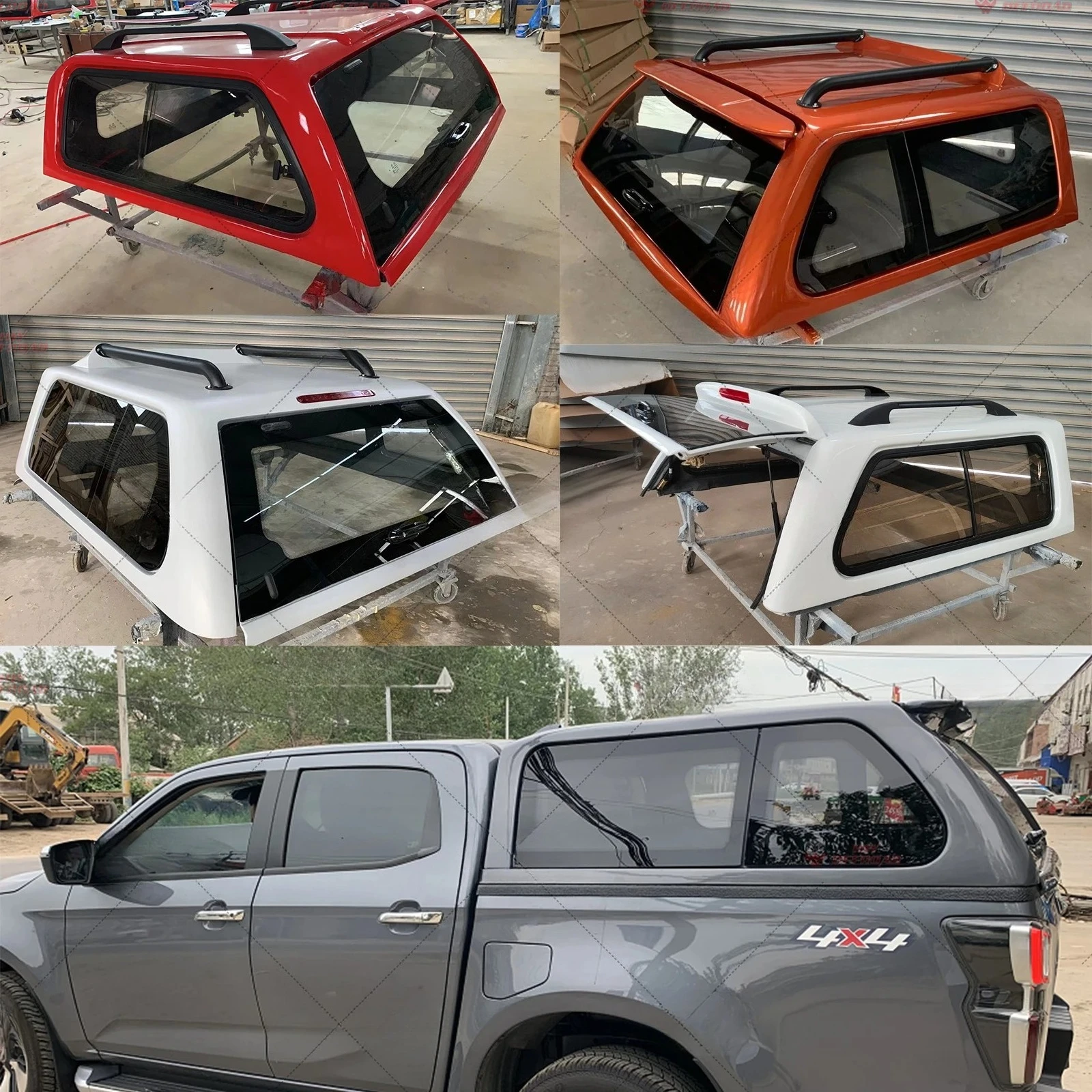 Unpainted Hardtop Canopy W/o Roof Rack Bar for Isuzu Dmax 2021 2022 2023 Integrated Spoiler Wing Windows