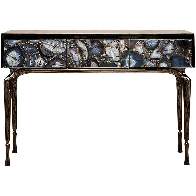 Italian stainless steel entrance table decorative entrance cabinet